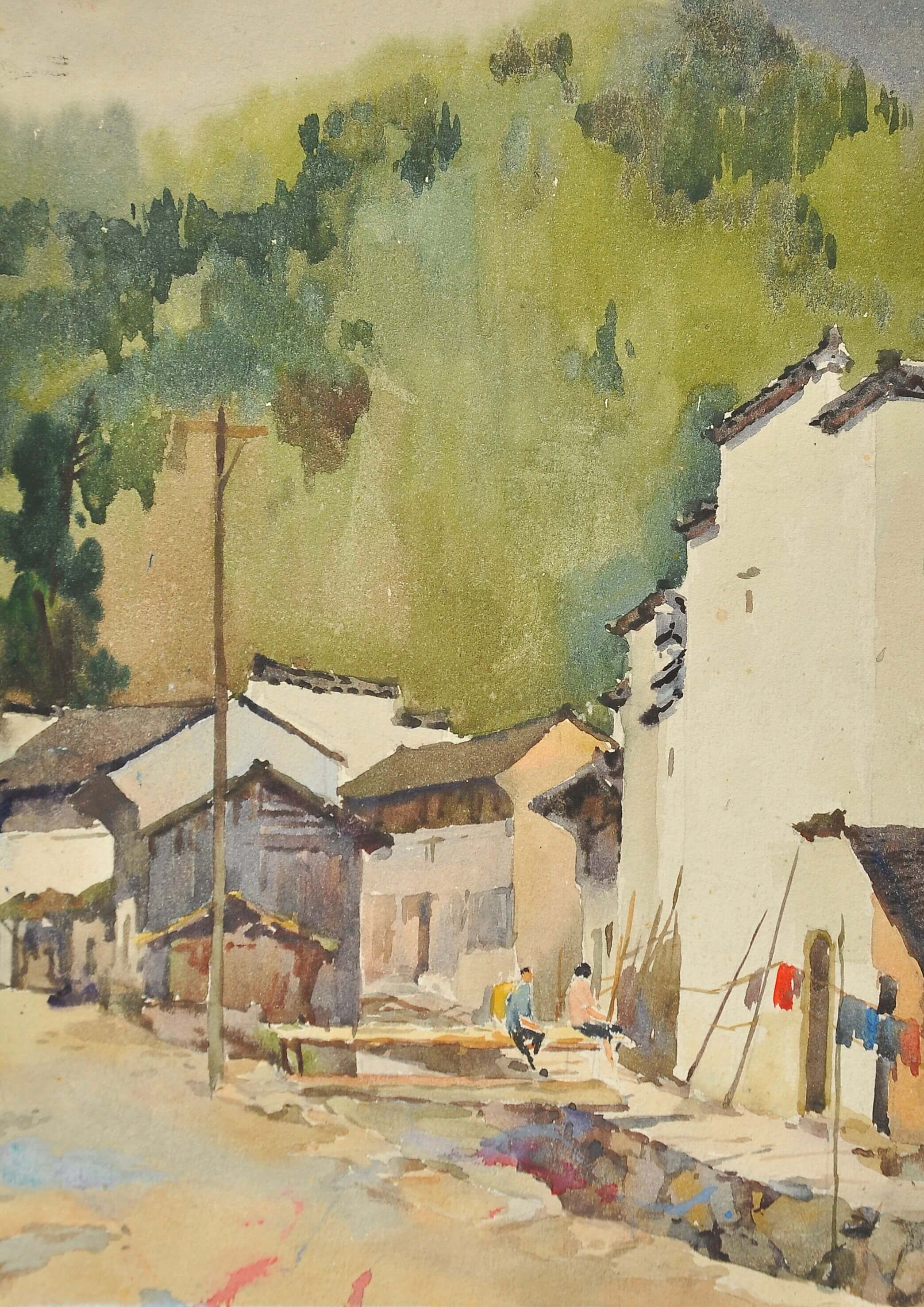 汤口写生19x26.5cm