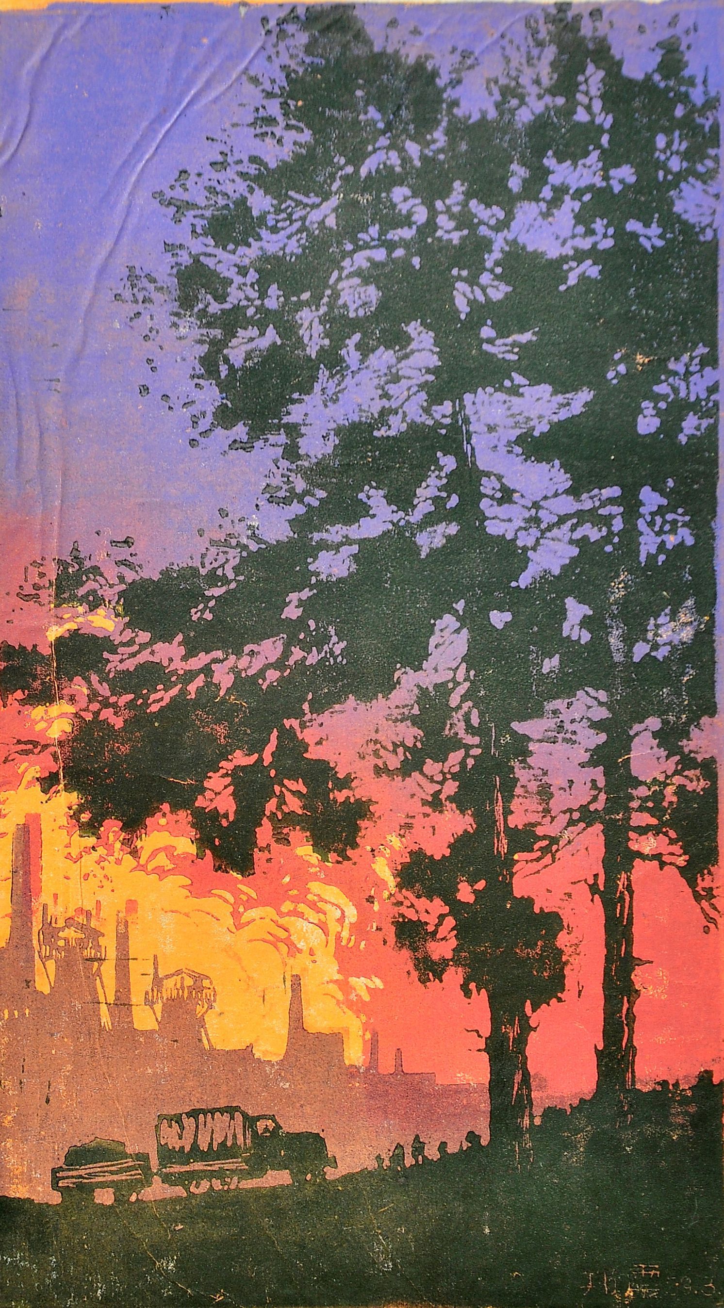 马钢夜色 23cm×13cm