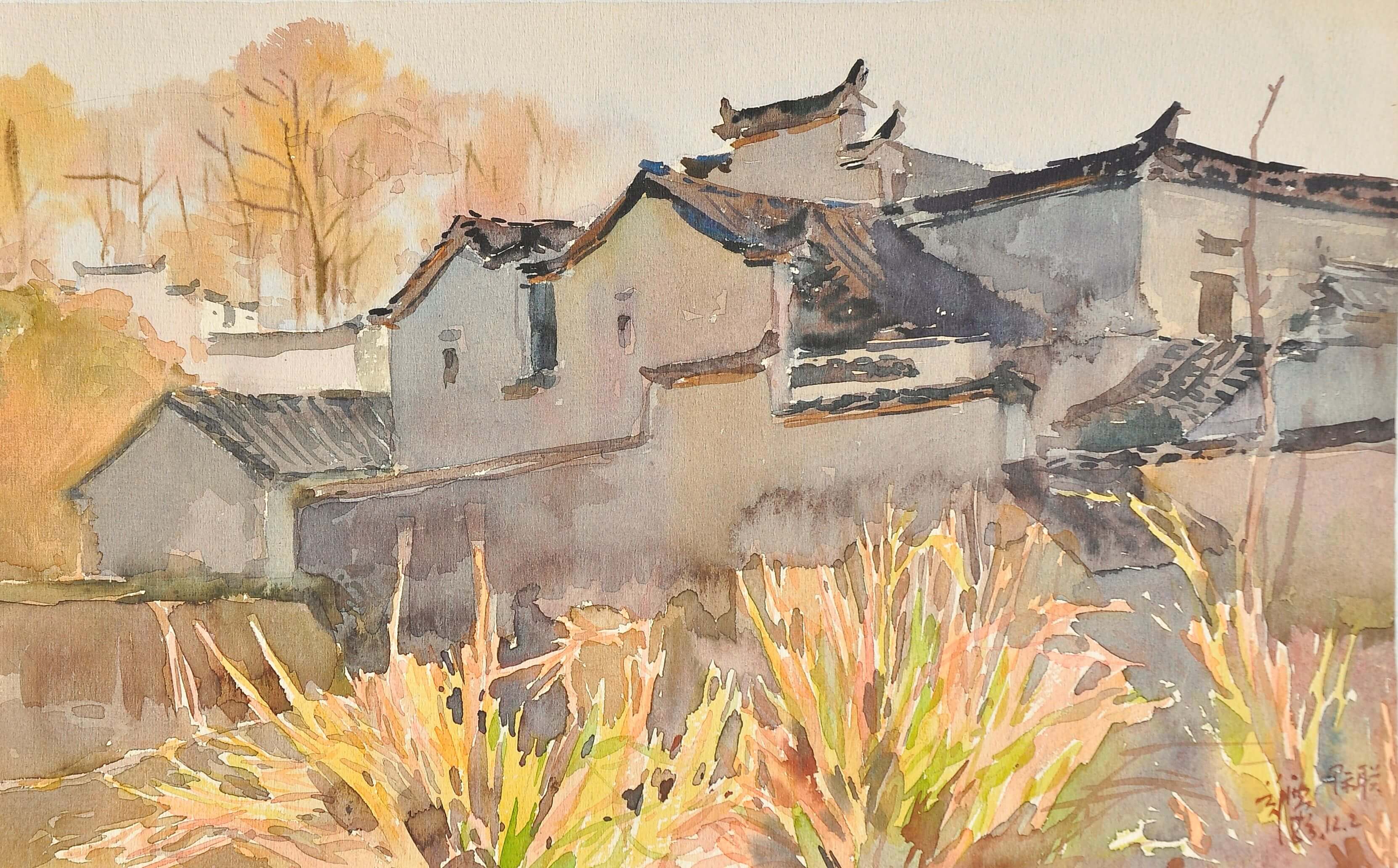 风景写生47.5x34cm